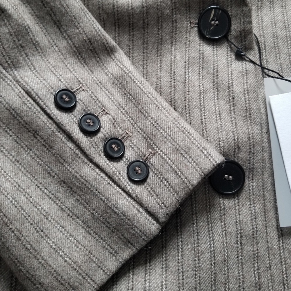 Zara pinstripe limited edition wool blend blazer back open slit rare - Picture 8 of 8